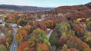 4K Drone Flyover North Walpole New Hampshire Aerial Footage  - Fall Colors - October 2024 Aerial DJI