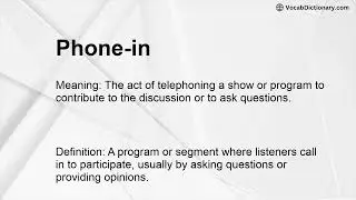 Phone-in Meaning