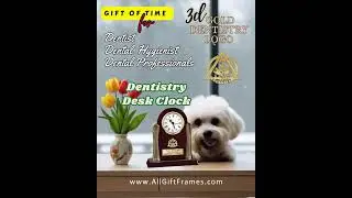Dentistry engrave desk clock for dentist as dental school graduation gift. DMD DDS dental gifts