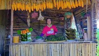 Poor Girl Makes Shrimp And Pork Tapioca Dumplings Wrapped In Banana Leaves To Sell At The Market