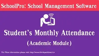 Student's Monthly Attendance - Academic Module | Best School Management Software - Schoolpro