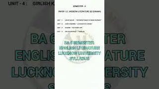 Syllabus BA 6 semester English literature Lucknow University #ba #lucknow #lucknowuniversity #exam
