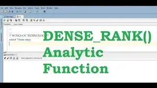 DENSE_RANK Analytic Function in SQL with an Example