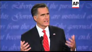 Republican Presidential candidate Mitt Romney and President Barack Obama debate repealing Obamacare