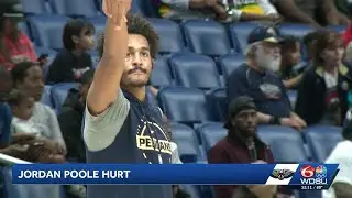 New Orleans Pelicans guard Jordan Poole injured