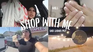 BABY SHOWER PREP WITH ME! RUNNING LAST MINUTE ERRANDS, AT HOME NAILS/EYEBROWS,  DECOR + FAM TIME! ♡