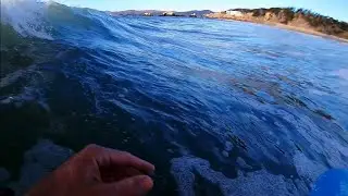 Surfing at Ocean Beach on the JJF PYZEL LOG