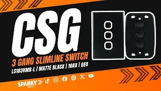 CSG LS103VMB-L | Тонкий 3-клавишный выключатель GEO, матово-черный | 10AX