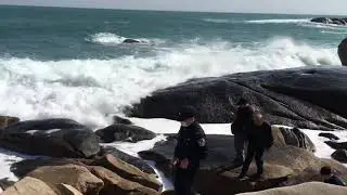 Idiot Tourists Almost Got Dragged Out To See By Massive Waves