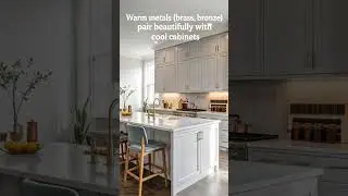 Pair Warm Brass & Bronze Hardware With Cool Kitchen Cabinets