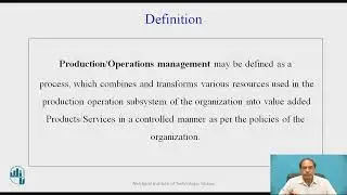 Introduction to Production and operations management