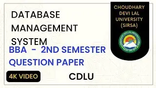 Database Management System | BBA 2nd semester question paper | CDLU | Previous year paper BBA 2nd