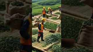 Miniature Workers Build a Giant Cup of Matcha 🍵✨#shorts #matcha #miniature