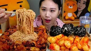 낙지볶음에 소면사리 주먹밥 총각김치 먹방 Mukbang
