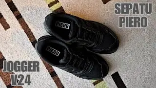 Rekomendasi Sepatu Lokal HITAM Untuk Sekolah dan Kerja. Review Sneakers Piero Jogger V24 All Black.