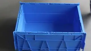 Moving nestable attached lid plastic boxes