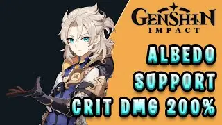 F2P Albedo Insane Support | DEF Build Showcase with 200% CRIT DMG - Genshin Impact #albedo #support