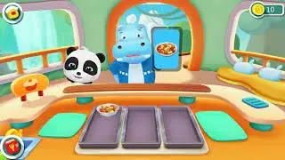 Baby pands resturant _ Fun kitchen cooking games _ Baby bus learn cooking for childern
