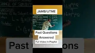 JAMB UTME Past Questions and Answers: Change of Subject Formula #maths #jambmath  @content-academy