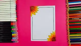 DIY Sunflower Border Design for Notes & Journals | Easy Aesthetic Stationery Ideas