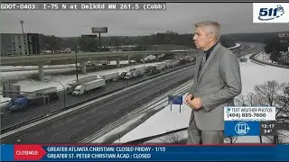 Winter storm in Atlanta | I-75 Southbound stopped at Delk Road