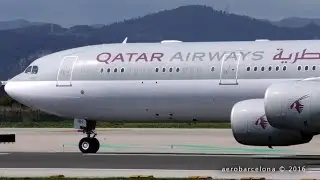 [FULL HD] Qatar Amiri Flight A340-500 departing Barcelona-El Prat