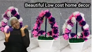 beautiful diy low cost home decorFlower made with wool.. #woolflower