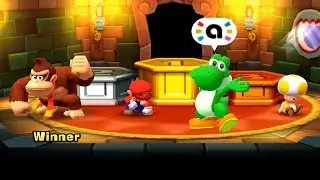 Mario Party Star Rush Toad Scramble - Yoshi Vs Luigi Vs Mario Vs Donkey Kong