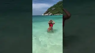 Koh Phangan Thailand, Red Bikini Swimming #kohphangan #redbikini