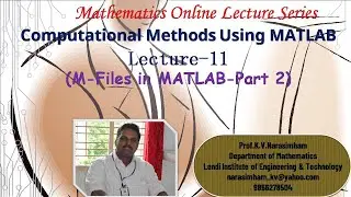M Files in MATLAB- Part 2(Lecture 11)