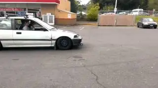 Honda Civic Burnout Fail/Scraping Speed Bump