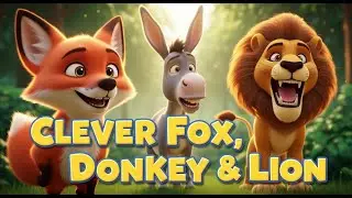 The Clever Fox, the Donkey & the Lion  Moral Story for Kids  Animated Animal Tales