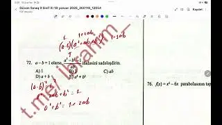 🔴Güvən sınaq 9 / 18.01.2026🔴Buraxılış 11-ci sinif. Riyaziyyat