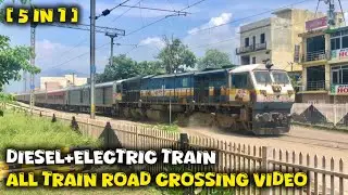 5 in 1 Diesel & Electric Train Action On Virbhadra Raod Crossing Ankur UK Rail Vlogs #indianrailways