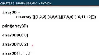 21 N DIMENSIONAL ARRAYS IN PYTHON