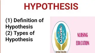 Topic- Hypothesis||Subject- Nursing Research and Statistics || Bsc Nursing 3rd year #hypothesis