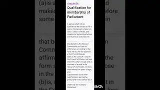 INDIAN POLITY-Article 84 in TAMIL @upsccselearners