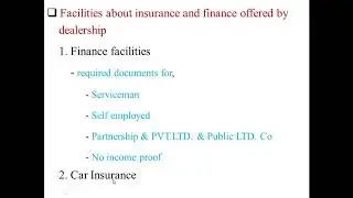 12th Automobile Technology (Automotive Dealership Paper II) Lecture 07