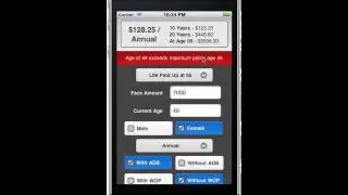 RateCalc Mobile phone app for life insurance premium calculator