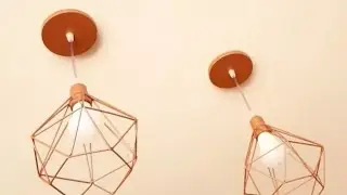 kit 2 Pendentes Diamante Lustre Lumin&aacute;ria de Teto Retr&ocirc; industrial Rose Gold Cabo Cristal