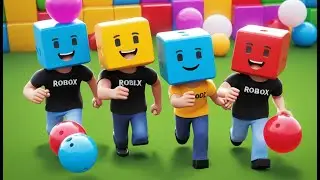 Roblox Silly Friends Chased by Giant Bouncer | Nursery Rhymes for Kids & Baby Songs