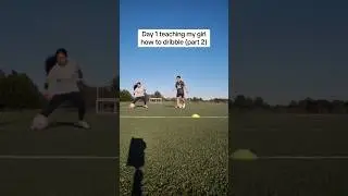 Day 1 teaching my girl how to dribble part 2 #soccer #footy #futbol