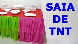 COMO FAZER TOALHA PARA MESA COM TNT - Saia de Mesa para Festa