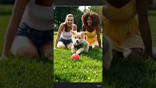 puppy playing in park 🏞️ with girls #puppylife #pets #puppies #cute #puppyvideos #funny #usa #uk