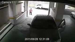 Yes it's a woman - Epic Parking FAIL Accident