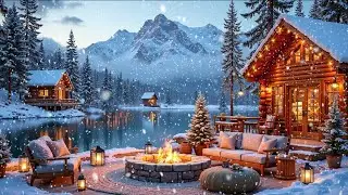 Chill Winter Morning Ambience ❄️ Relaxing Piano Cabin & Fireplace Sounds for Focus & Work