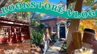 cozy bookstore vlog 🍁📚🍂☕️ spend the day book shopping with me in 📍 richmond, va (+ HAUL!!!)