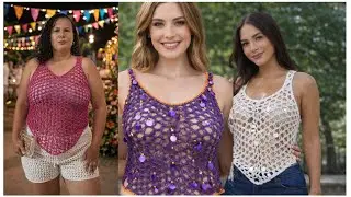 📢🧶Super #dica para n&atilde;o errar no Tamanho de sua Regata #croche, confira📢🧶⭐️