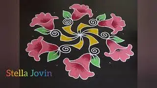 11 x 6 dots | Margazhi Special Rangoli | Margazhi kolam @RangolibyStellaJovin