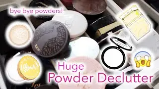 HUGE POWDER MAKEUP DECLUTTER! 10+ GONE *DECLUTTER WEEK* | queencarlene